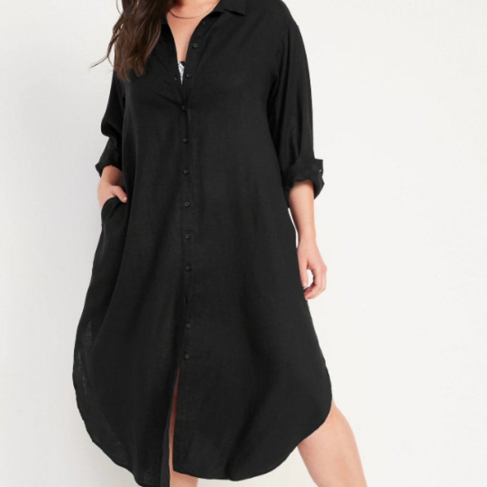 Black Old Navy shirt dress NWT size M petite
